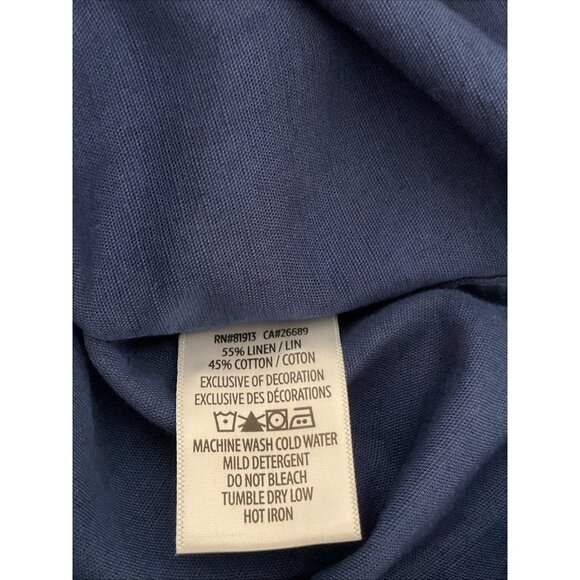 NWT Robert Graham Navy Blue Linen/Cotton Long Sleeve Men’s M Shirt Classic Fit - Picture 5 of 5